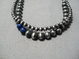 Rare Vintage Native American Navajo Wrap Around Sterling Silver Lapis Necklace-Nativo Arts