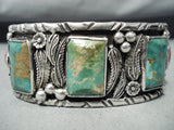 Authentic Vintage Native American Navajo Royston Turquoise Sterling Silver Bracelet Old-Nativo Arts