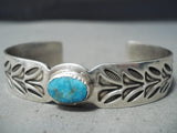 Astonishing Native American Navajo Old Kingman Turquoise Sterling Silver Bracelet-Nativo Arts