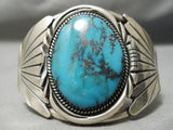 One Of Best Vintage Native American Navajo Old Morenci Turquoise Sterling Silver Bracelet-Nativo Arts
