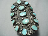 One Of Biggest Crazy Vintage Native American Navajo Royston Turquoise Sterling Silver Bracelet-Nativo Arts