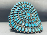 One Of The Biggest Crazy Vintage Native American Navajo Turquoise Sterling Silver Bracelet-Nativo Arts