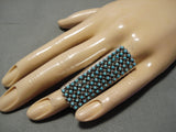 One Of The Tallest Native American Zuni Snake Eyes Turquoise Sterling Silver Ring-Nativo Arts