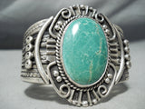 Early Huge Rare Vintage Native American Navajo Cerrillos Turquoise Sterling Silver Bracelet-Nativo Arts