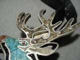 Tremendous Vintage Native American Navajo Turquoise Sterling Silver Bolo Tie-Nativo Arts