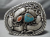 Important Vintage Native American Navajo Gary Reeves Sterling Silver Turquoise Buckle Old-Nativo Arts