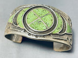 Best Native American Navajo Very Rare Gaspeite Sterling Silver Inlay Bracelet-Nativo Arts