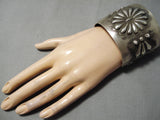 Heavy 114 Gram Best Vintage Native American Navajo Concho Sterling Silver Bracelet-Nativo Arts