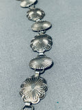 Very Rare Concho Vintage Native American Navajo Turquoise Sterling Silver Necklace-Nativo Arts