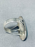 Classic Vintage Native American Navajo Old Kingman Turquoise Sterling Silver Ring-Nativo Arts