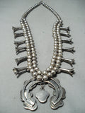 Women's Turquoise Vintage Native American Navajo Sterling Silver Squash Blossom Necklace-Nativo Arts