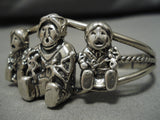 Striking Vintage Navajo Sterling Silver Native American Bracelet Old-Nativo Arts