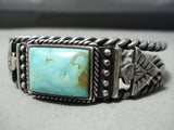 For Large Wrist Vintage Native American Navajo Royston Turquoise Sterling Silver Bracelet-Nativo Arts