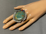 One Of The Biggest Vintage Native American Navajo Royston Turquoise Sterling Silver Ring-Nativo Arts