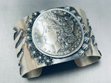 Fascinating San Felipe Sterling Silver Dollar Gigantic Jake Francosa Bracelet-Nativo Arts