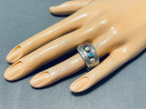 Amazing Vintage Native American Navajo Turquoise Sterling Silver Band Ring-Nativo Arts