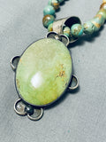 Hypnotic Vintage Native American Navajo Royston Turquoise Sterling Silver Necklace-Nativo Arts