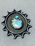 Very Rare Gilber Turquoise Vintage Native American Navajo Sterling Silver Pendant-Nativo Arts