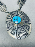 Singer Family Incredible Vintage Native American Navajo Sterling Silver Turquoise Necklace-Nativo Arts