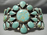 One Of Best Vintage Native American Navajo Teardrop Royston Turquoise Sterling Silver Bracelet-Nativo Arts