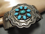 Rare Vintage Native American Navajo Satellite Turquoise Sterling Silver Bracelet-Nativo Arts