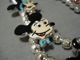 Rare Native American Zuni Inlay Turquoise Sterling Silver Disney Squash Blossom Necklace-Nativo Arts