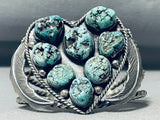 Heart Of Turquoise Vintage Native American Navajo Sterling Silver Bracelet-Nativo Arts