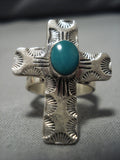 Amazing Vintage Navajo Cross Sterling Silver Native American Ring Old-Nativo Arts