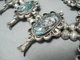 Best Vintage Native American Navajo Bisbee Turquoise Sterling Silver Squash Blososm Necklace-Nativo Arts