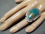 Signed Vintage Native American Navajo Royston Turquoise Sterling Silver Ring-Nativo Arts