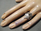 Detailed Toad Navajo Sterling Silver Toad Ring Native American-Nativo Arts