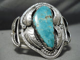 Important Huge Vintage Native American Navajo Apache Turquoise Sterling Silver Bracelet-Nativo Arts