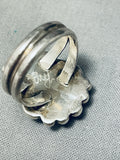 Huge Very Rare Vintage Native American Navajo Sugilite Sterling Silver Signed Ring Old-Nativo Arts