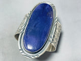 175 Gram One Of Best Vintage Native American Navajo Lapis Sterling Silver Bracelet-Nativo Arts