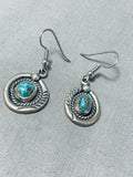 Superb Vintage Native American Navajo Kingman Turquoise Sterling Silver Pendant Earrings-Nativo Arts