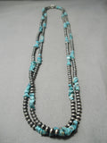 Fabulous Wrap Around Native American Navajo Turquoise Sterling Silver Ball Necklace-Nativo Arts