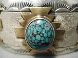 Museum Tsosie Vintage Native American Navajo Lone Mountain Turquoise Sterling Silver Bracelet-Nativo Arts
