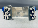 One Of The Best Vintage Native American Navajo Cross Lapis Sterling Silver Bracelet-Nativo Arts