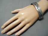 Superior Vintage Hopi Sterling Silver Roadrunner Bracelet Native American Old-Nativo Arts