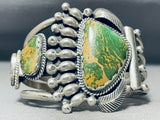 Native American Important Vintage Santo Domingo Green Turquoise Sterling Silver Bracelet-Nativo Arts