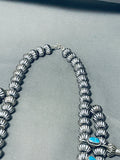 373 Gram Native American Navajo Turquoise Sterling Silver Hogan Bead Squash Blossom Necklace-Nativo Arts