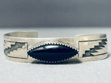 Able Arthur Vintage Native American Navajo Black Onyx Sterling Silver Bracelet-Nativo Arts