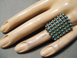 One Of The Best Vintage Native American Navajo Snake Eyes Turquoise Zuni Sterling Silver Ring-Nativo Arts