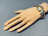 Important Master Caster Vintage Native American Navajo Signed Sterling Silver Heavy Bracelet-Nativo Arts