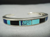 Important Ray Tracey Vintage Native American Navajo Turquoise Sterling Silver Bracelet-Nativo Arts