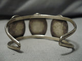 Magnificent Vintage Native American Navajo Oval Stamped Boxes Sterling Silver Bracelet Old-Nativo Arts