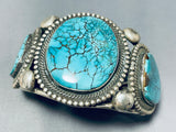 151 Grams Vintage Native American Navajo Spiderweb Turquoise Sterling Silver Bracelet Cuff-Nativo Arts