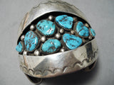 Magnificent Vintage Native American Navajo Morenci Turquoise Sterling Silver Bracelet-Nativo Arts