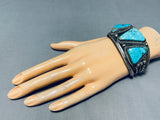 Museum Vintage Native American Navajo Kingman Turquoise Sterling Silver Bracelet-Nativo Arts