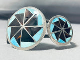 Wheel Of Turquoise Vintage Native American Zuni Turquoise Sterling Silver Shell Bracelet Old-Nativo Arts